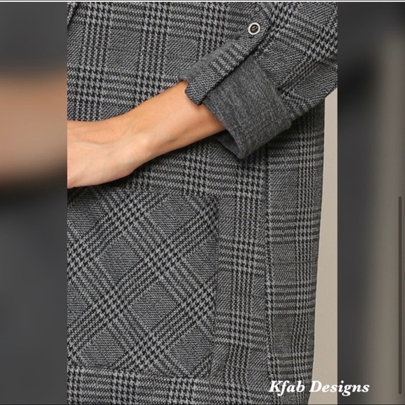 New! Clearance Plaid Notched Collar Knit Blazer - Picture 5 of 5